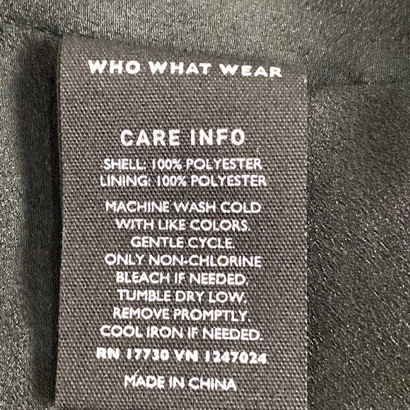 Who What Wear Black Silver Crew Neck Long Bell Sleeves A-Line Dress Size S - Picture 7 of 7